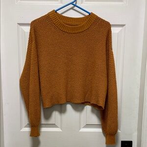 American Eagle | Waffle |Knit |Drop Shoulder |Burnt Amber |Crop |Sweater |Size M